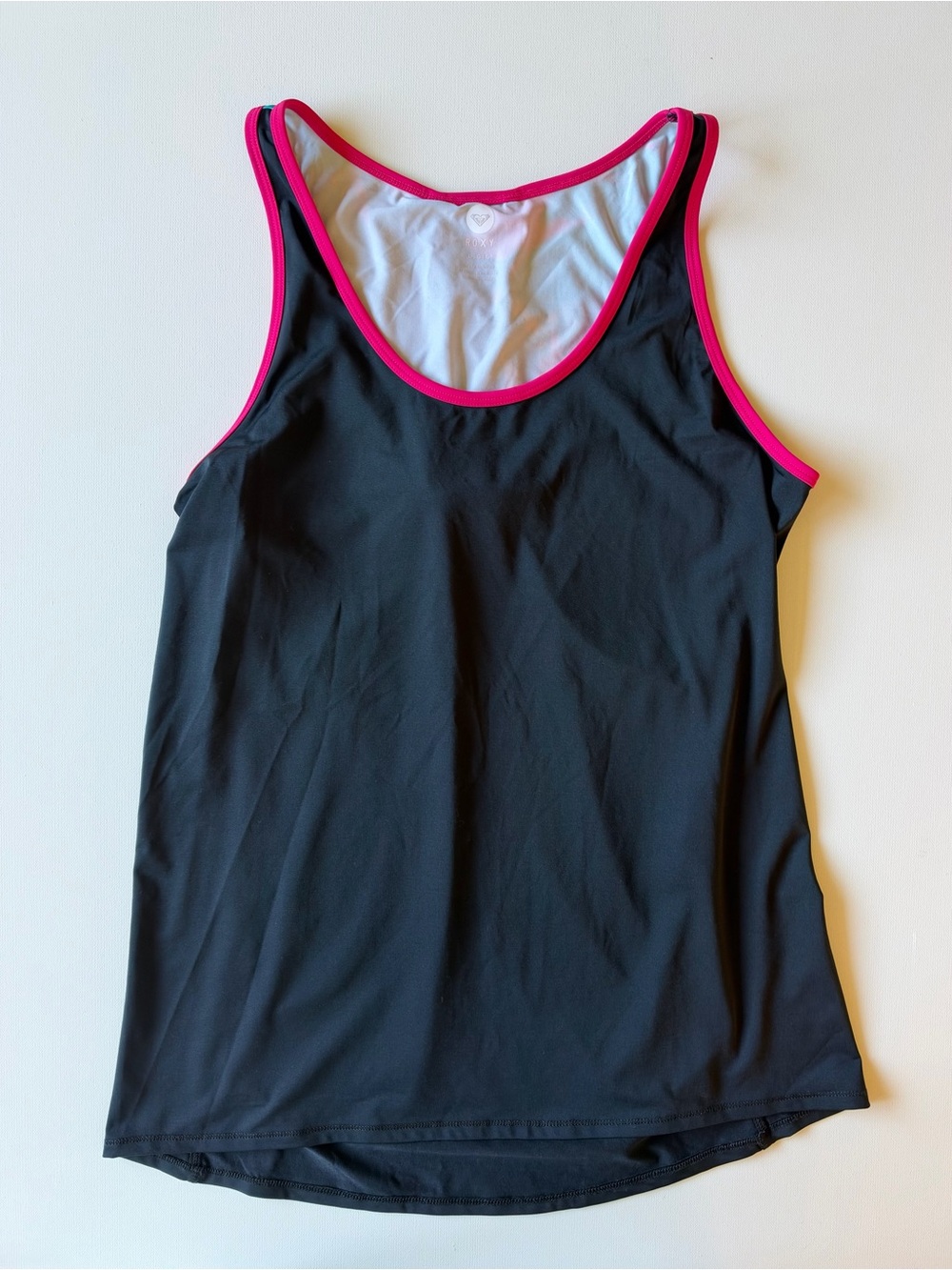 Roxy Black SwimTank with Hot Pink Trim